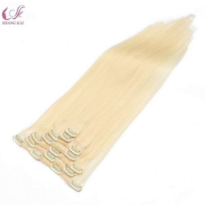 Blond Color Top Salon Grade Double Drawn Thick End Clip in Hair Extensions