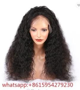 Human Hair Wig Kinky Curl Long Hair Black Color