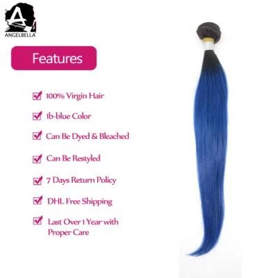 Angelbella Wholesales Price Virgin Hair Weft 1b# Blue Mink Brazilian Hair Bundles