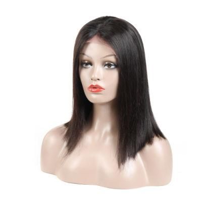 Shine Silk Short Glueless Lace Front Human Hair Wigs with Baby Hair 8-16 Inch Brazilian Remy Wavy Bob Wigs Bleached Knots