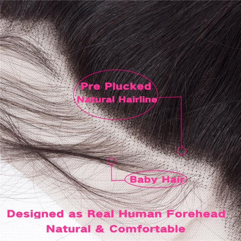 16 Inch Brazilian Straight Hair 13X4 Lace Frontal Free Closure Natural Color Remy Human Hair