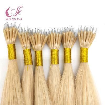 Wholesale Price High Quality 100% Peruvian Straight Hair Blond Nano Ring Hair Extensions