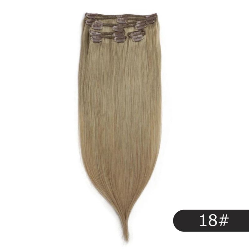 12-24 Clip in Human Hair 8PCS/Set Remy Clip in Extensions Full Head Brazilian Human Hair Multi Color Clip in 22 Inches