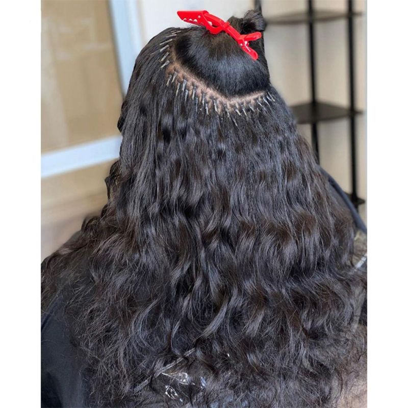 Body Wave I Tip Microlinks Brazilian Human Hair Extensions for Women Natural Black 8-30 Inches Bundles Brazilian Virgin Bulk Hair