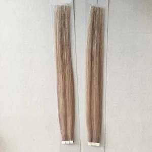 P18/60# Straight Us PU Tape Skin Weft Virgin Remy Human Hair Extensions