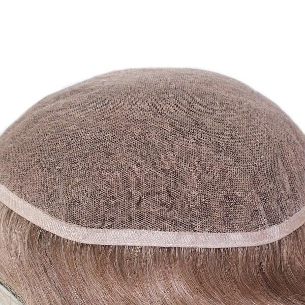 French Lace with Ribbon Around Custom Made Men′s Toupee