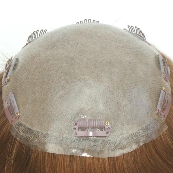 Poly with Gauze and 1 Inch Transparent Skin at Front Natural Hair Toupee