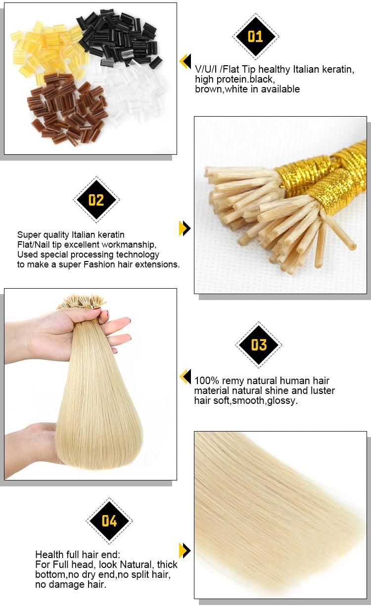 Xuchang Factory Price Best Quality I-Tip Hair Extensions Human Hair