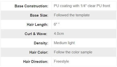 PU Coating with Double Split Knots All Over Men′s Hairpiece