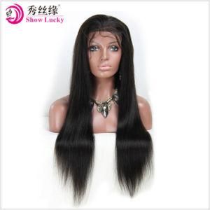 Top Grade 10A Virgin Malaysian Silk Straight Human Hair 180% Density Full Front Lace Wig with Baby Hair