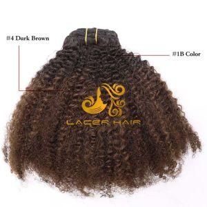 AC4 Dark Brown Afro Kinky Curly 8&quot;-26&quot; Remy Human Brazilian Hair in Stock