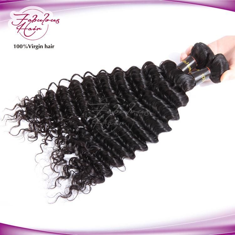 Unprocessed 8A Deep Wave Indian Rmey Virgin Human Hair Weaving
