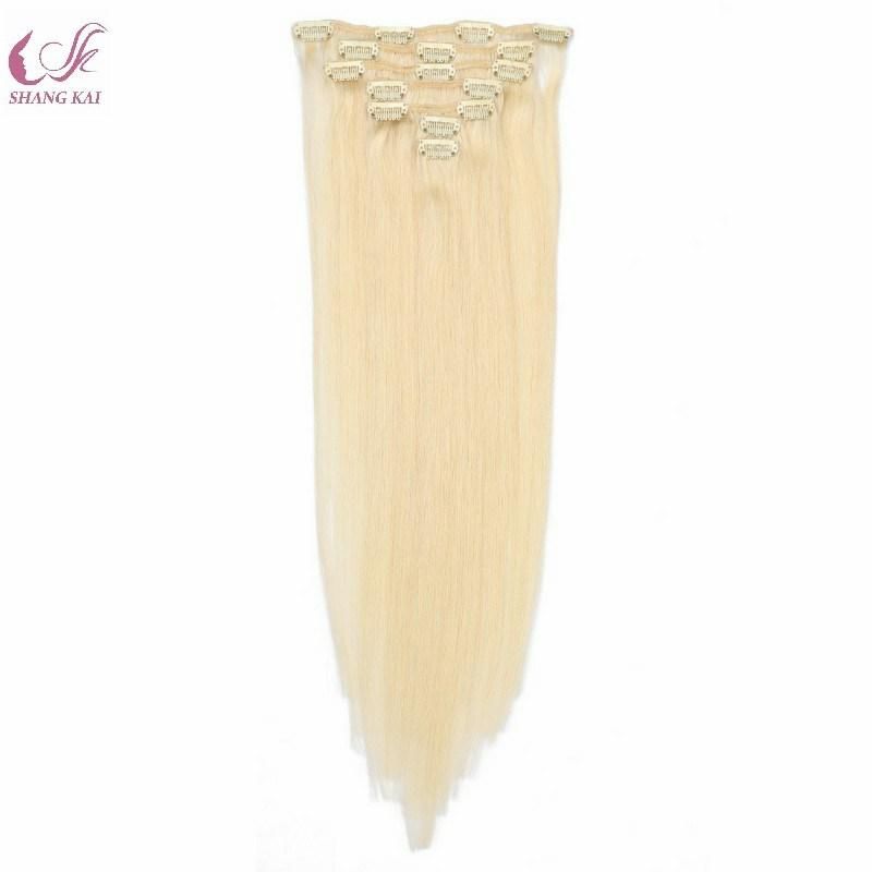 Blond Color Top Salon Grade Double Drawn Thick End Clip in Hair Extensions