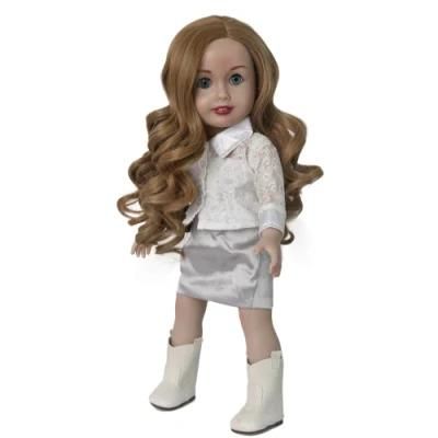 18 Inch Girl Doll Wig Summer Brown Long Curly Stylish Hairstyles for American Doll