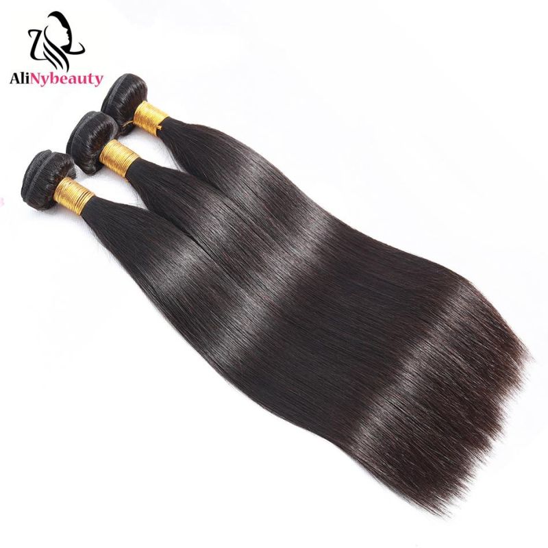 Brazilian Virgin Human Hair 3 Bundles with Lace Frontal Natural Straight