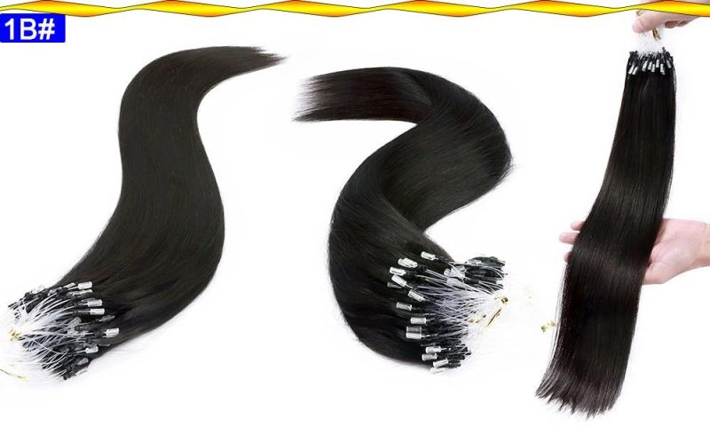 Fish Line Hairpiece Natural Hair Extensions Human Hair Hair Micro Ring Micro Link Micro Loop Hair Extensions