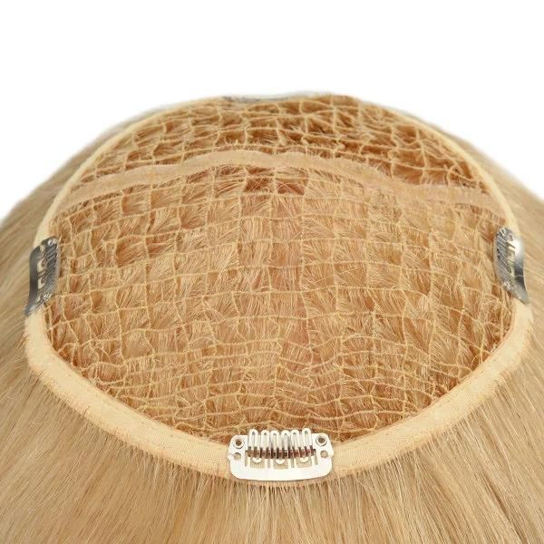 High Quality Blonde Custom Made Integration Women Natural Hair Toupee