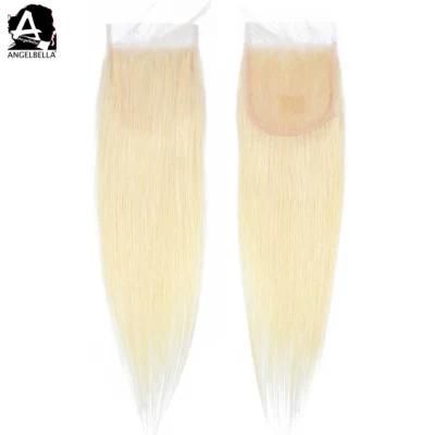 Angelbella Hot Selling 4X4 HD Transparent Lace Closures 613# European Virgin Hair Closure