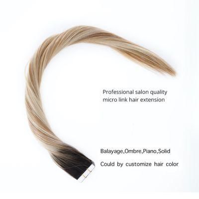 Tape Human Hair Extensions 16&quot; 18&quot; 20&quot; 100% Real Remy Human Hair on Adhesives Tape PU Skin Weft Invisible 20PCS