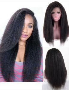 Kinky Straight Human Hair Wigs Brazilian Virgin Hair Lace Front Wigs Natural Hairline with Baby Hair Full Lace Wig for Black Women