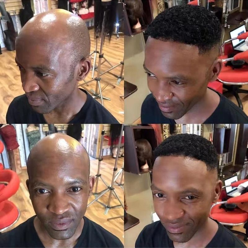 Kbeth Men Toupees Afro Hair for Black Men Natural Hair Replacement Units 110% Density Men Toupee Transparent Skin Breatheable Lace Wigs From China Vendor
