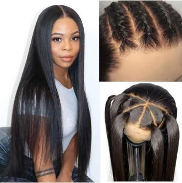 Top Grade Brazilian Hair 13X4 Lace Front Wig 40 Inch Remy Peruvian Hair Double Drawn Natural Straight Wigs