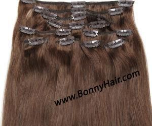 Clip on Hair Extension 100% Human Remy Hair Silk Straight