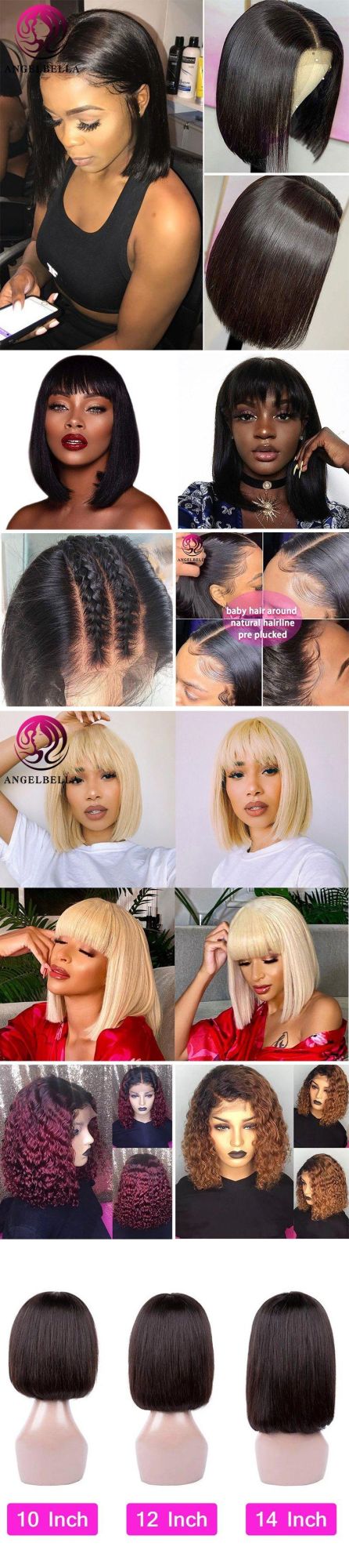 Raw Virgin Naturel Bob Cheveux Humain Perruque HD Full Lace Front Human Hair Wigs for Black Women Peruvian Hair Short Bob Wig