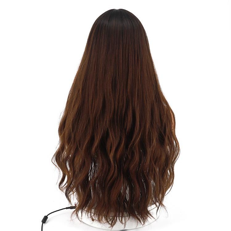Ombre Dark Roots Natural Long Wavy Synthetic Wig for Women 26 Inch