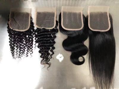 Raw Indian Hair Vendor Best Quality Closure Hair 3 Part 4X4 Lace Closure