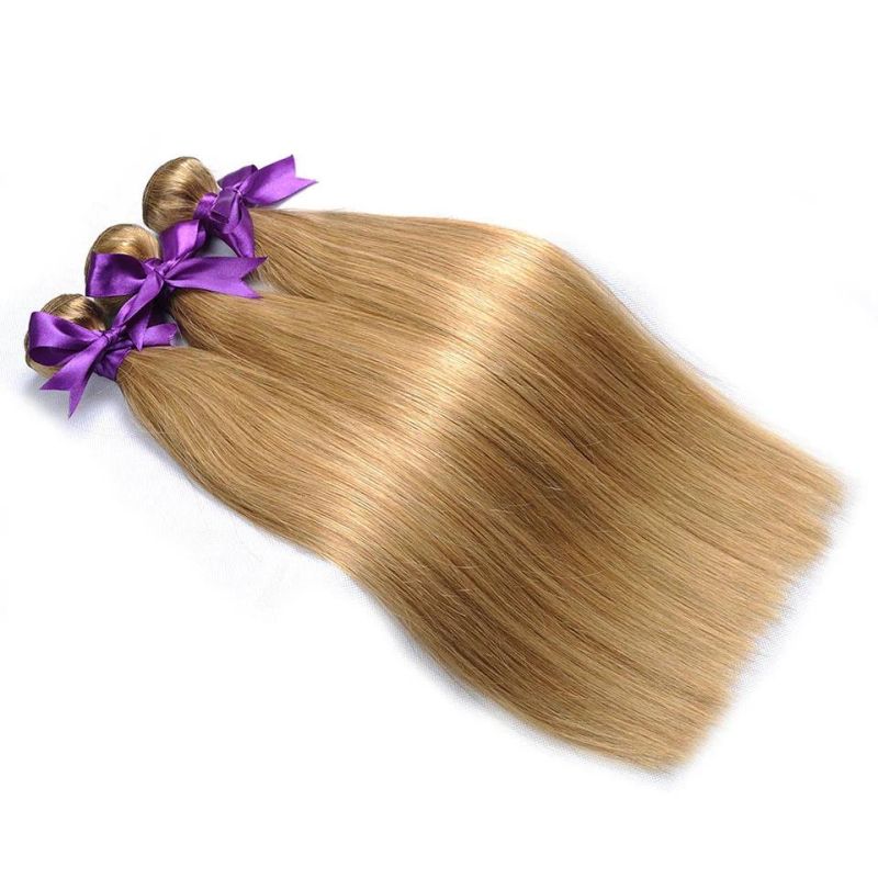 Brazilian Hair Straight Blonde Hair 27# 100% Human Hair Free Shipping 22"
