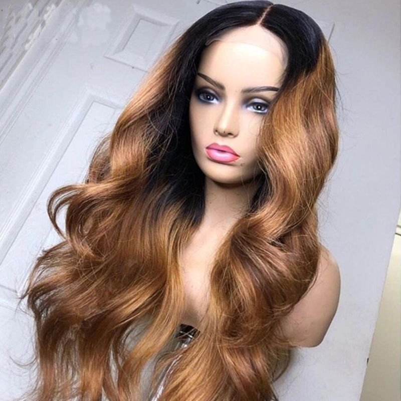 Body Wave 360 Lace Front Human Hair Wig Pre Plucked with Baby Hair 150% Density Ombre Color