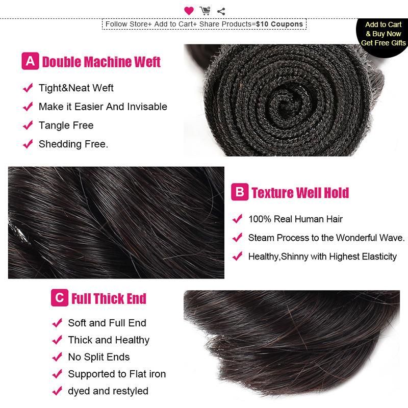 Cheap 100 Cuticle Aligned Raw Human Hair Bundles Indian Mink Hair, Remy Natural Hair Extensions