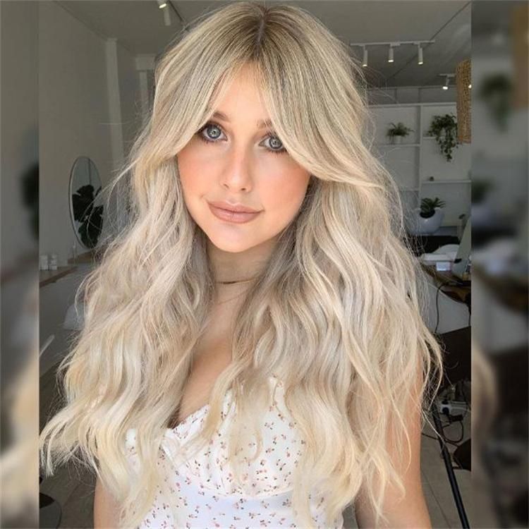High Resistant Synthetic Fiber Sweet Honey Wavy Wig Ombre Blonde Hair Synthetic Lace Front Wig for Women