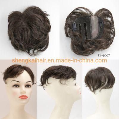 Wholesale Premium Full Handtied Human Hair Synthetic Hair Mix Hair Closure Piece for Women 527
