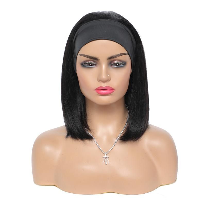 Human Hair Headband Bob Wig 8 Inch to 14 Inch Remy Cheap Full Machine Made Wig