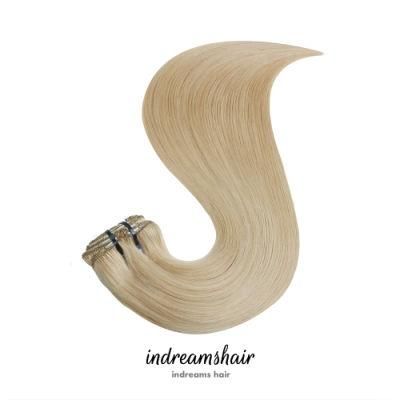 Human Natural Unprocessed Double Drawn Aligned Factory Full Ends Clip Hair