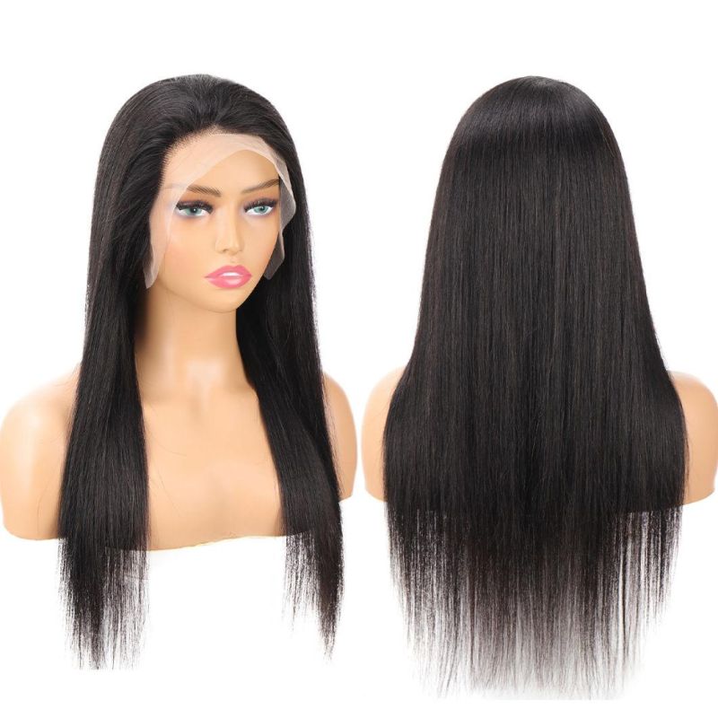 13*4 Transparent Lace Frontal, Hair Bundles, Hair Closure, Brazilian Virgin Hair, 180% Density Straight Black Human Hair Wig for Women 10inch-30inch