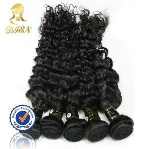 Natural Black Color Curly Wave Human Hair Weave Wholesale
