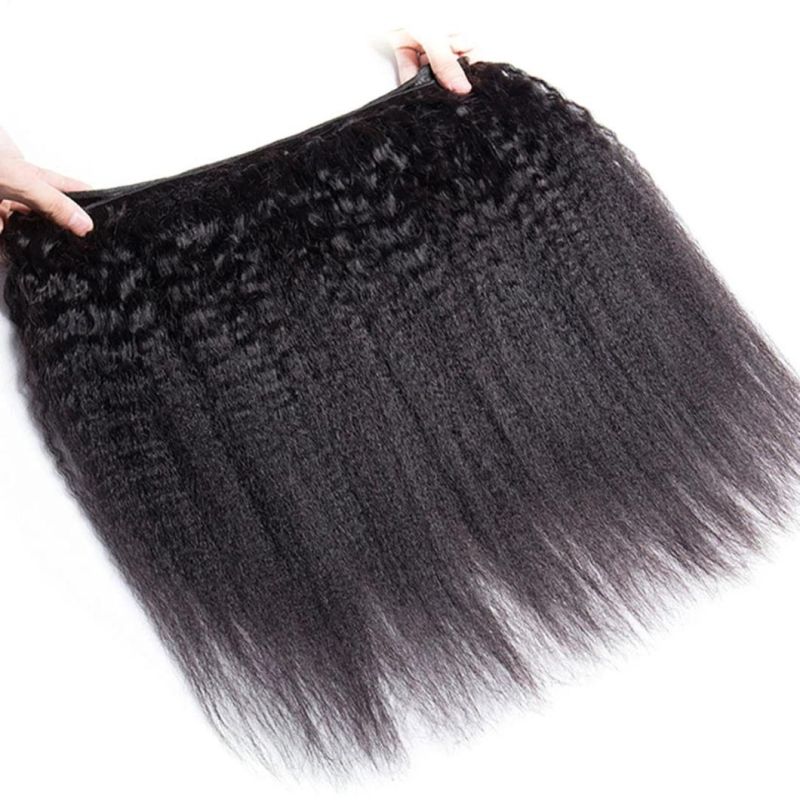 Brazilian Yaki Human Hair Bundles Deals Kinky Straight Brazilian Hair Weave Bundles Remy Human Hair Extensions