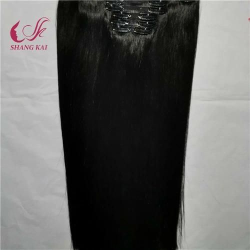 Factory Wholesale Hot Selling Long Lasting 100% Virgin Human Clip in Hair Extension