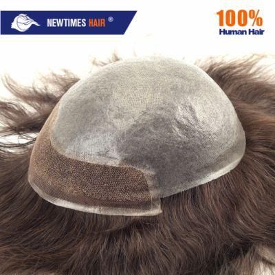 Stock Immediate Shipment 100% Indian Human Hair Super Thin Skin Men Hair Replacement Toupee Systems for Men