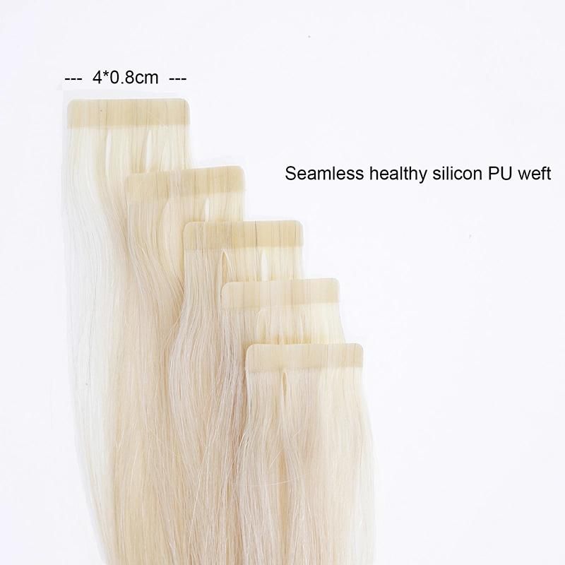 Hair for Woman PU Skin Weft Hand Tied Tape in Adhesives Remy Human Hair Extensions 18" 2g/PC 40g/Pack Seamless Skin Weft Hair