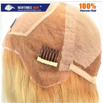 Custom Ladies Blonde French Lace and Elastic Net Base Human Hair Wig
