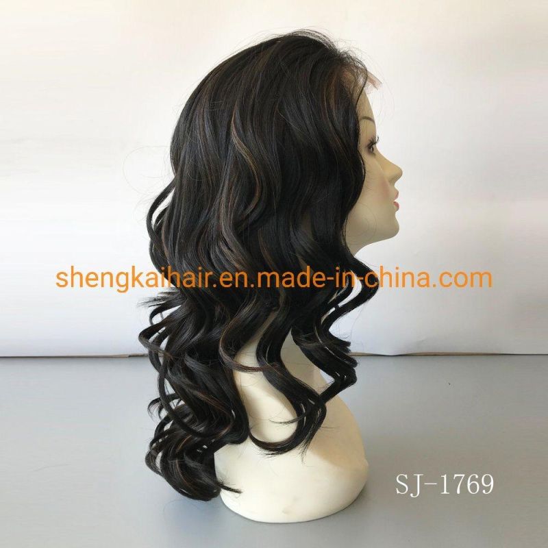 Wholesale Bulk Good Quality Handtied Heat Resistant Lace Frontal Black Women Hair Wigs 598