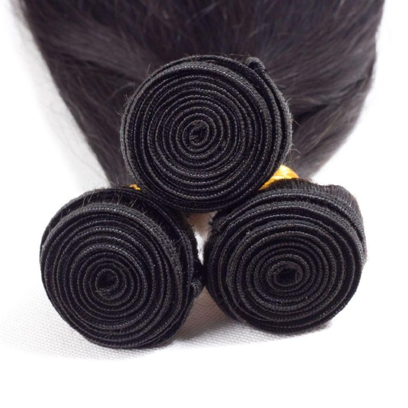 Unprocessed Peruvian Virgin Hair Straight Bundles Weaving 100g Black Color