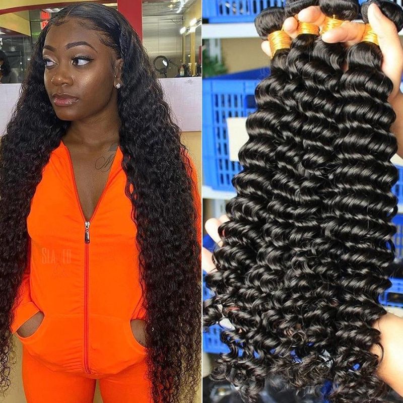 16inch Deep Wave Bundles Brazilian Hair Bundles Human Hair Extensions 1PCS Remy Hair Weave Bundles