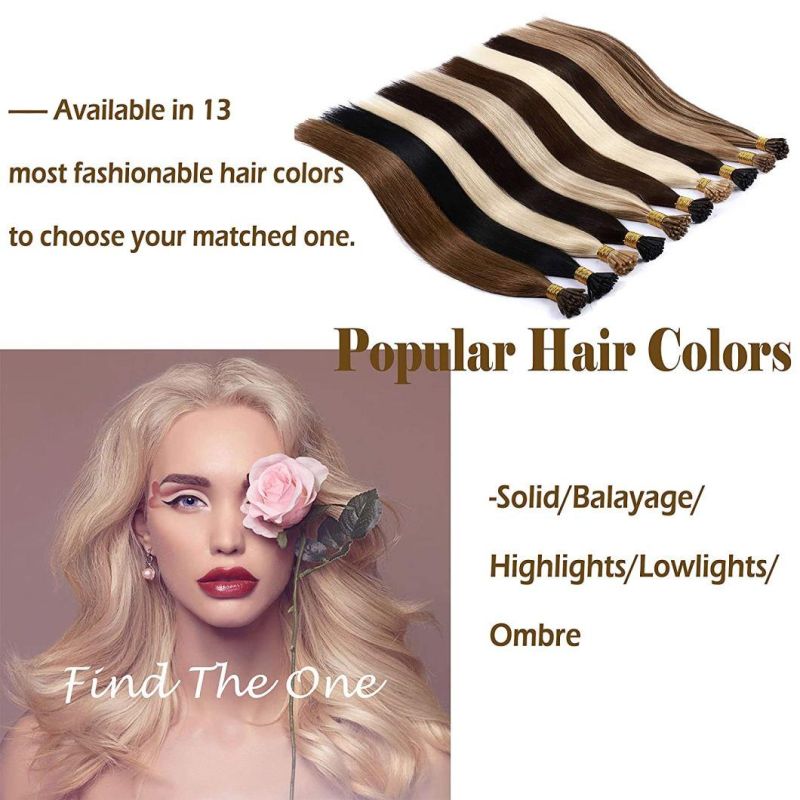 24inch Pre Bonded I Tip Hair Extensions #1 Jet Black Hair Extensions Human Hair Remy Hair Extensions Stick Tip Keratin with Salon Style(Pre Bonded,Straight,50g,