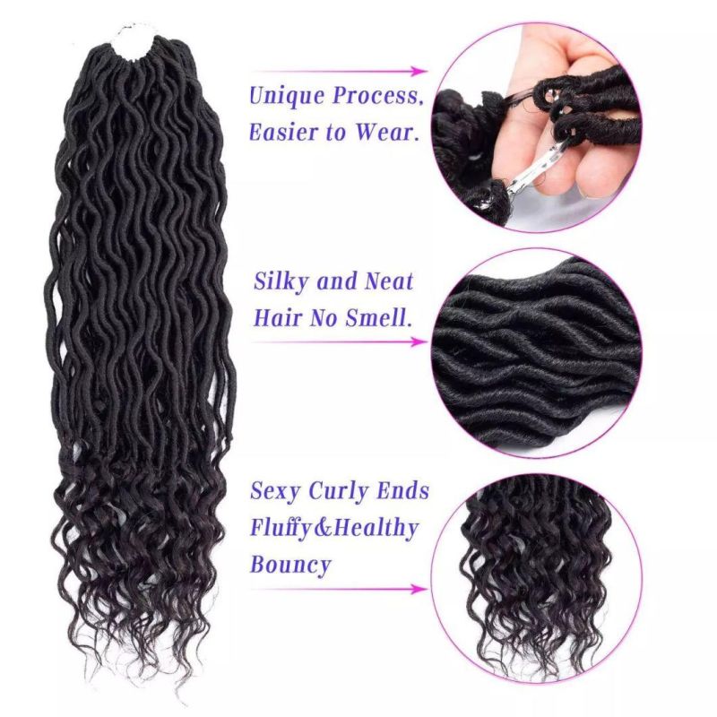 Brazilian Body Wave Faux Locs Crochet Human Hair Periwig