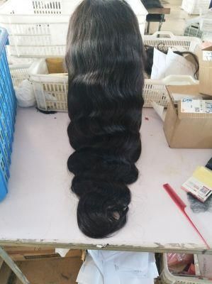 Brazilian Human Hair Body Wave Bob Front Lace Natural Black Wig